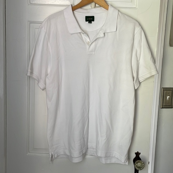 J.Crew Men's Classic Piqué Polo Shirt - White - Polo Shirts - Picture 5 of 7